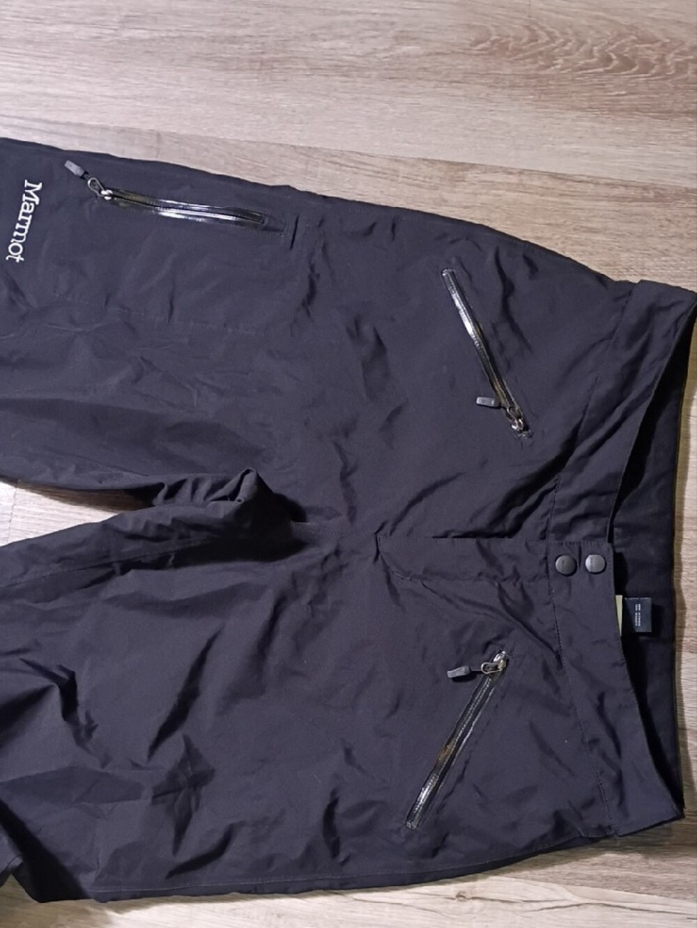 Marmot Black Cold And Rain Shell Pants with Logo Patch - Picture 3 of 14